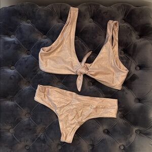 Dippin' Daisy's Shimmery Nude Pink Bikini Set